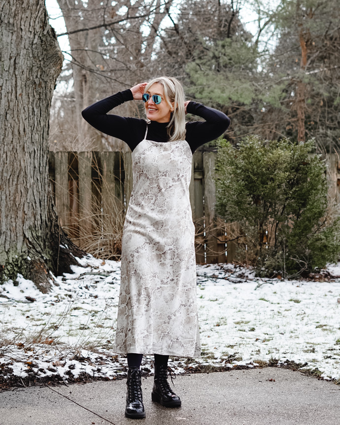 how to style a snakeskin slipdress in winter (3 of 7)