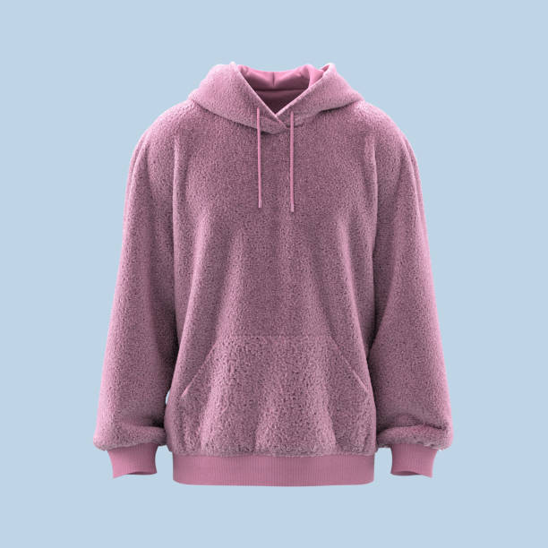 Blank fleece hooded mockup for print, 3d rendering, 3d illustration